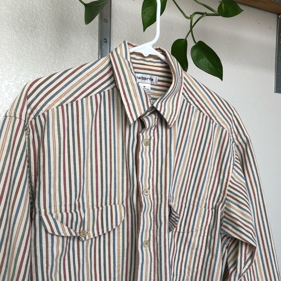 Vintage Claiborne Men’s Striped Button Up - Picture 2 of 4